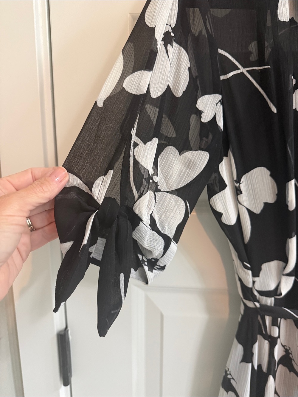 Black & White Floral Shirt Dress - Picture 3 of 7